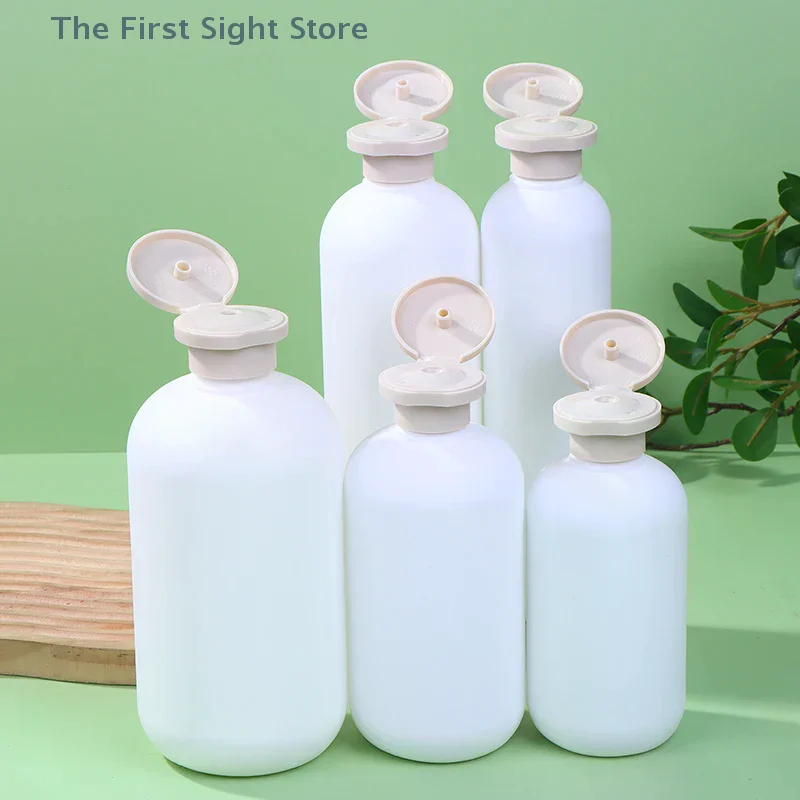 Plastic Travel Shampoo Squeeze Bottles Refillable White Containers For Lotion Cream Flip Cap Shower Gel Foam Pump Bottles