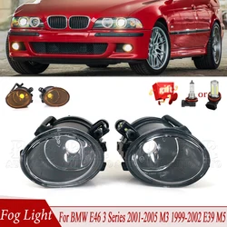 Fog Light Car Front Bumper Fog Lamp For BMW E46 3 Series 2001 2002-2005 M3 1999-2002 E39 M5 Foglight 63177894017 63177894018