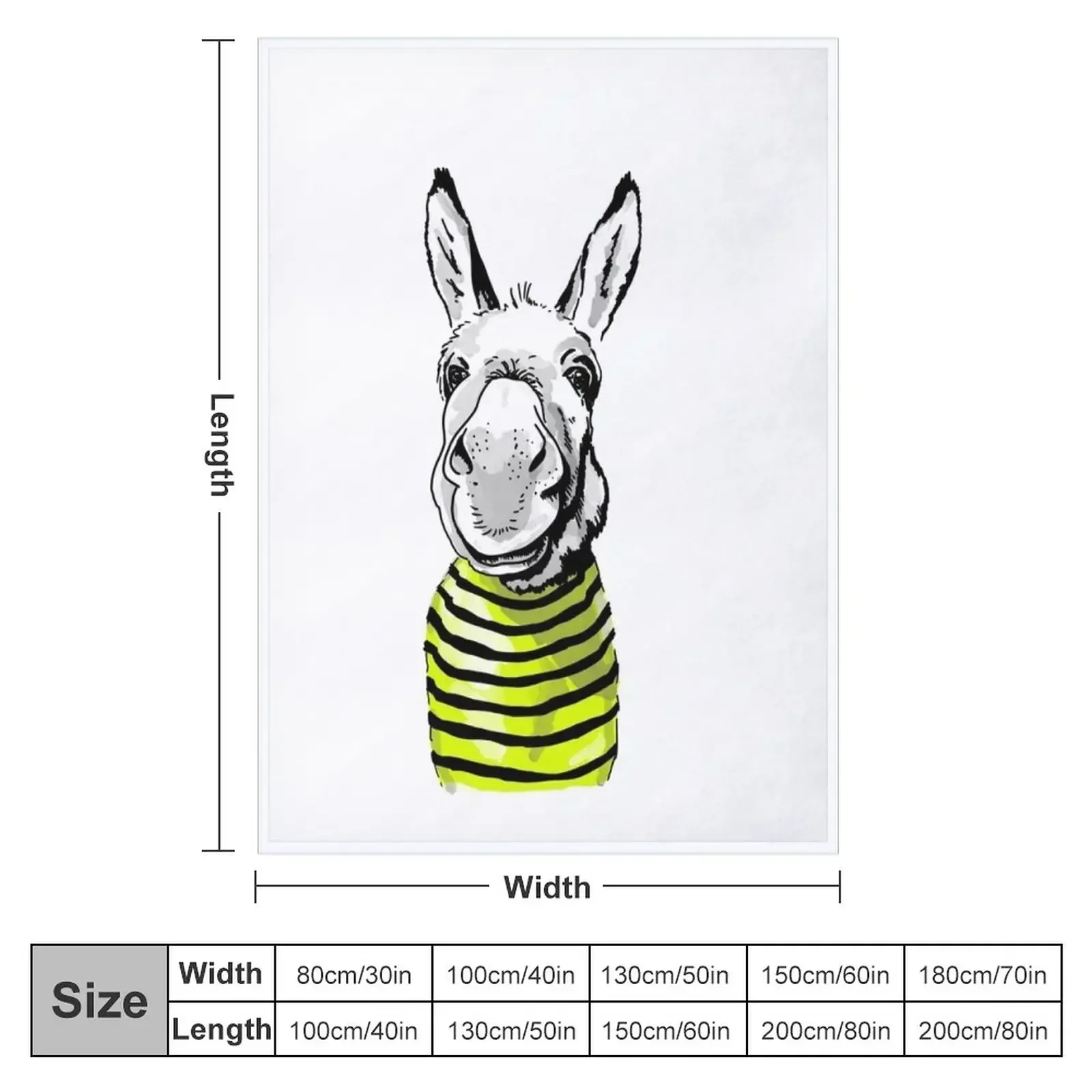 Funny donkey in striped shirt Throw Blanket Luxury Designer Softest warm for winter Blankets