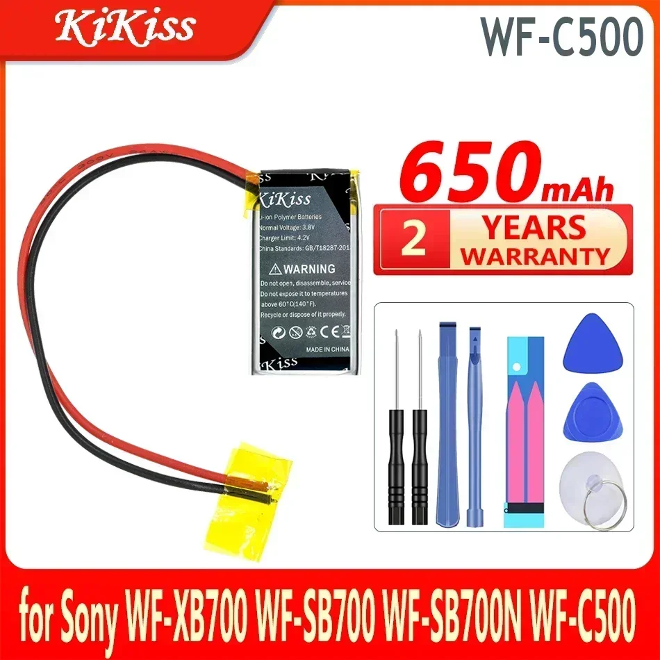 

Аккумулятор KiKiss для Sony WF-XB700 WF-SB700 WF-SB700N WF-C500, чехол для зарядки WH-CH510, подходит для 1185-0911 621733 WF-C500, аккумуляторы