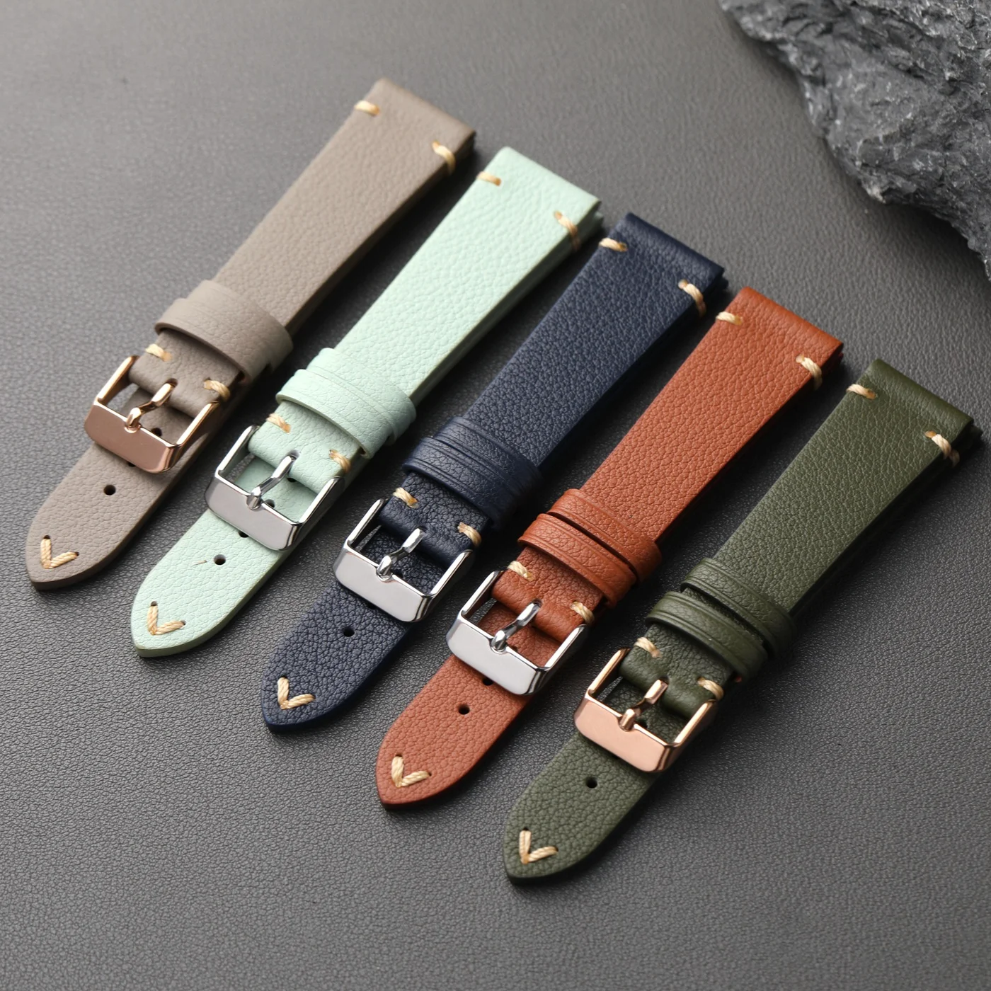 Hochwertiges Armband aus weichem Ziegenleder, 18 19 20 22 mm, weiches, echtes Lederarmband, S/M-Herrenarmband im Retro-Stil