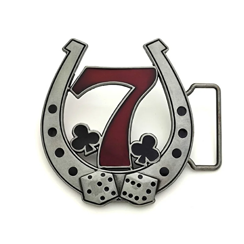 

Horseshoe Lucky 7 belt buckle Western style