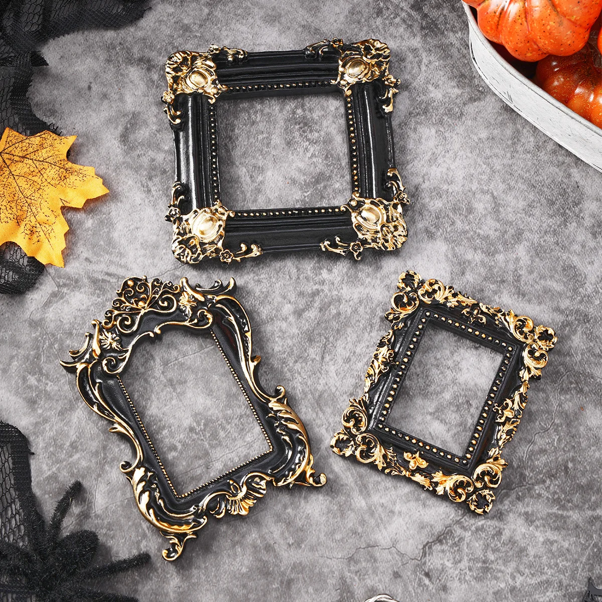 Halloween Decor Resin Material Black Oval Frame