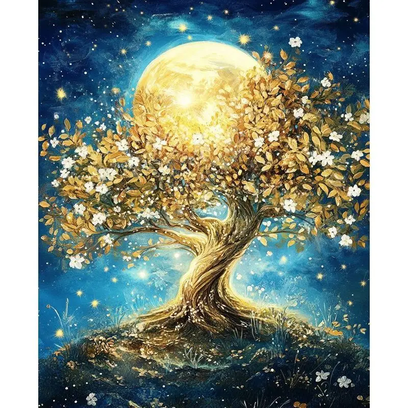 

PhotoCustom 5d Diy алмазная живопись дерево пейзаж горный хрусталь вышивка полный круглый алмазный набор для вышивки крестом домашний декор