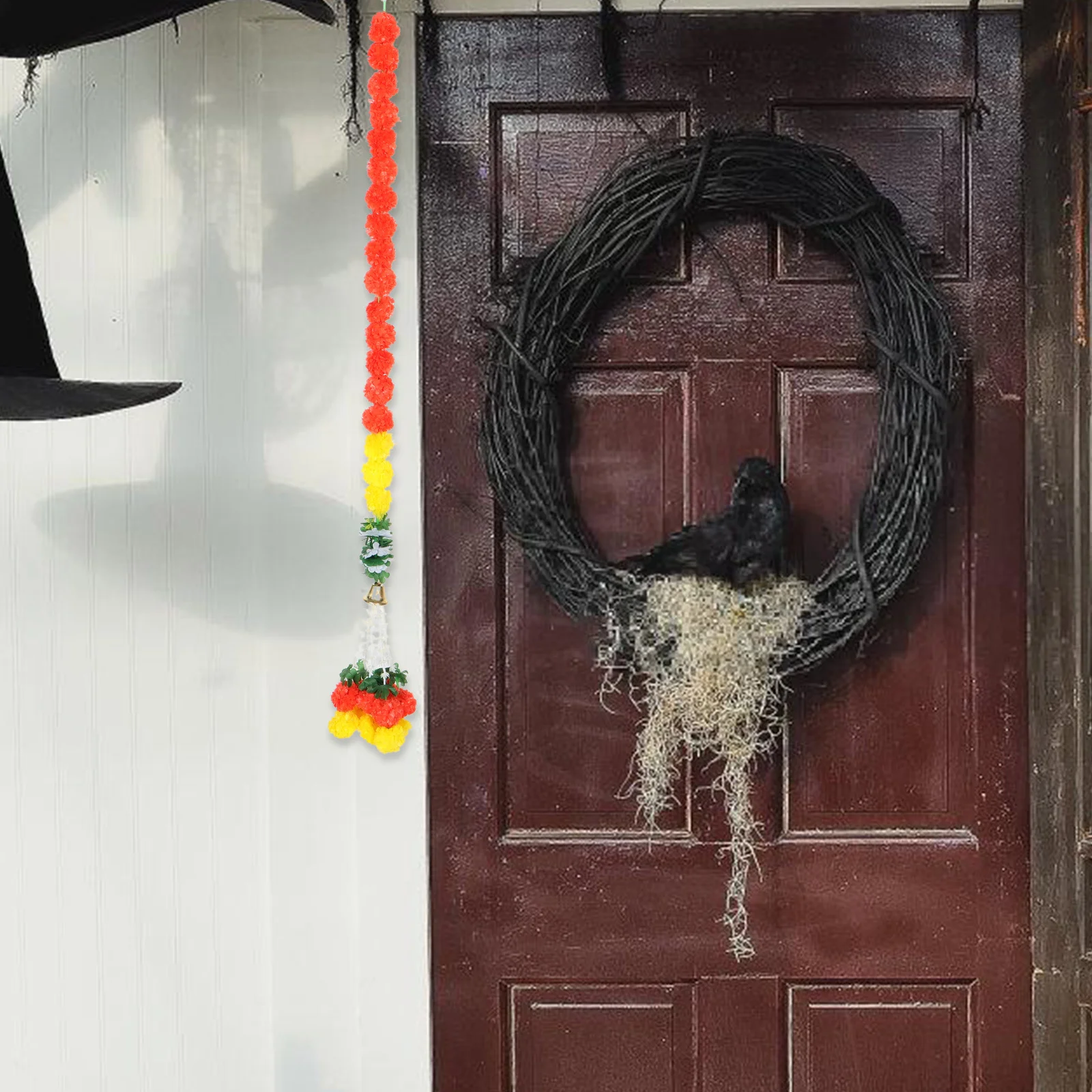 

Lightweight Portable Marigold Garland Easy Use Home Office Decor Navratri Diwali Halloween Day of Dead Fake Marigold Toy