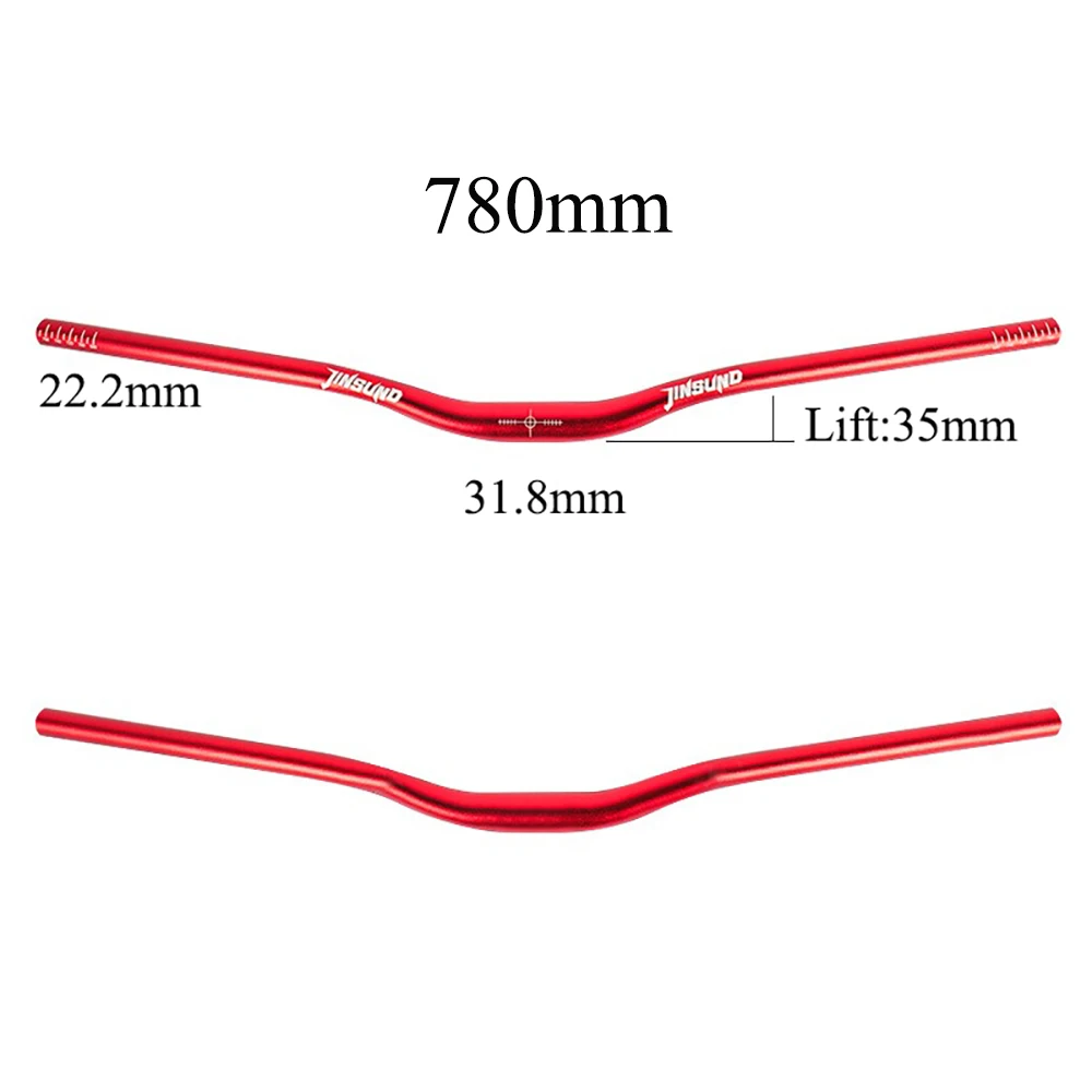 JINSUND Downhill Cross-Country High-Intensity Tapered Lenker, Mountainbike Aluminiumlegierung, 680/720/780mm, Lenkererhöhung 35mm
