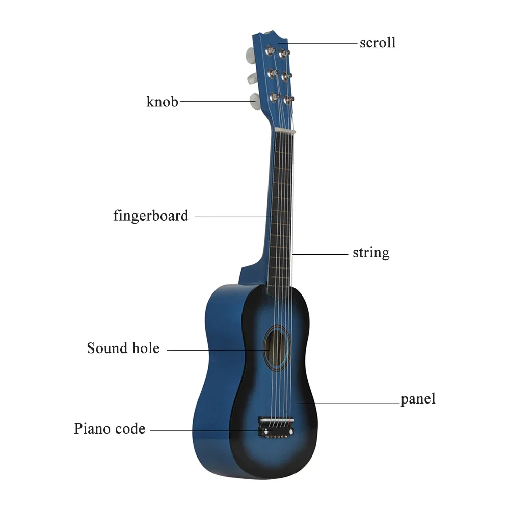 21 inch Ukulele Guitar Kids Beginners Musical Instrument Mini 6 Strings Toy Gift Lightweight Portable Music Element