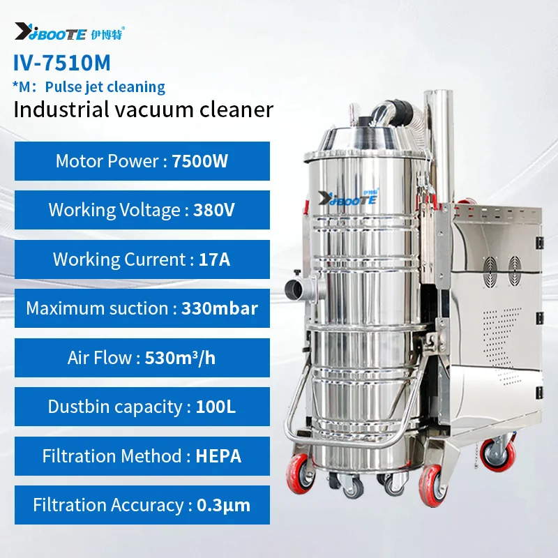 Industrial Electric Tablet Press Dust Vacuum Cleaner with HEPA Filter 100L Capacity for Plant Use
