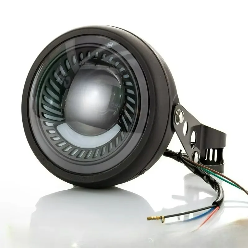 Rea мотоциклетная фара с кронштейном, круглая фара дальнего ближнего света для круизеров, чоппер, Bobber Cafe Racer, универсальная, 6,5 дюйма