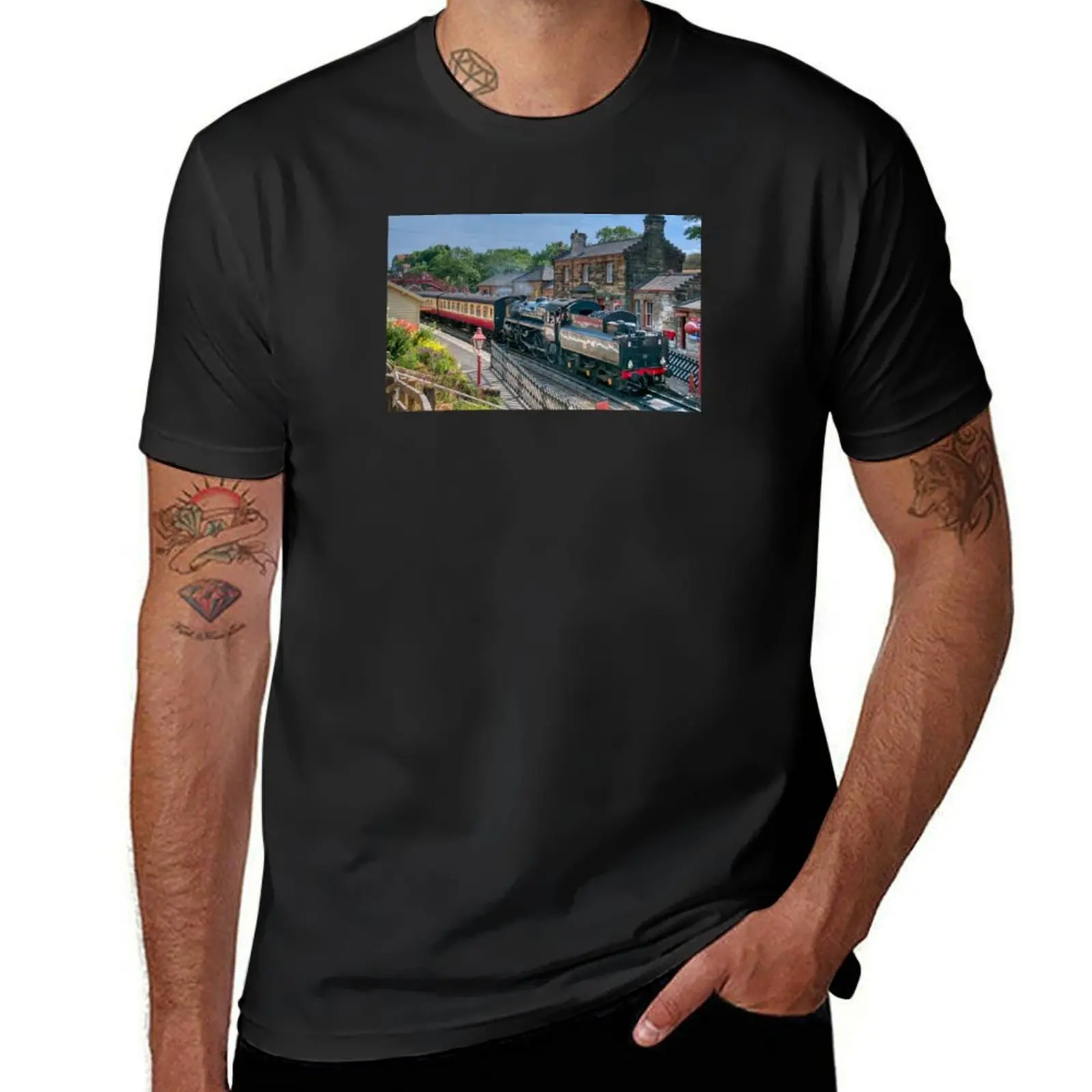 Goathland Station - North Yorkshire Moors Railway T-Shirt Short sleeve tee boys animal print mens t shirt