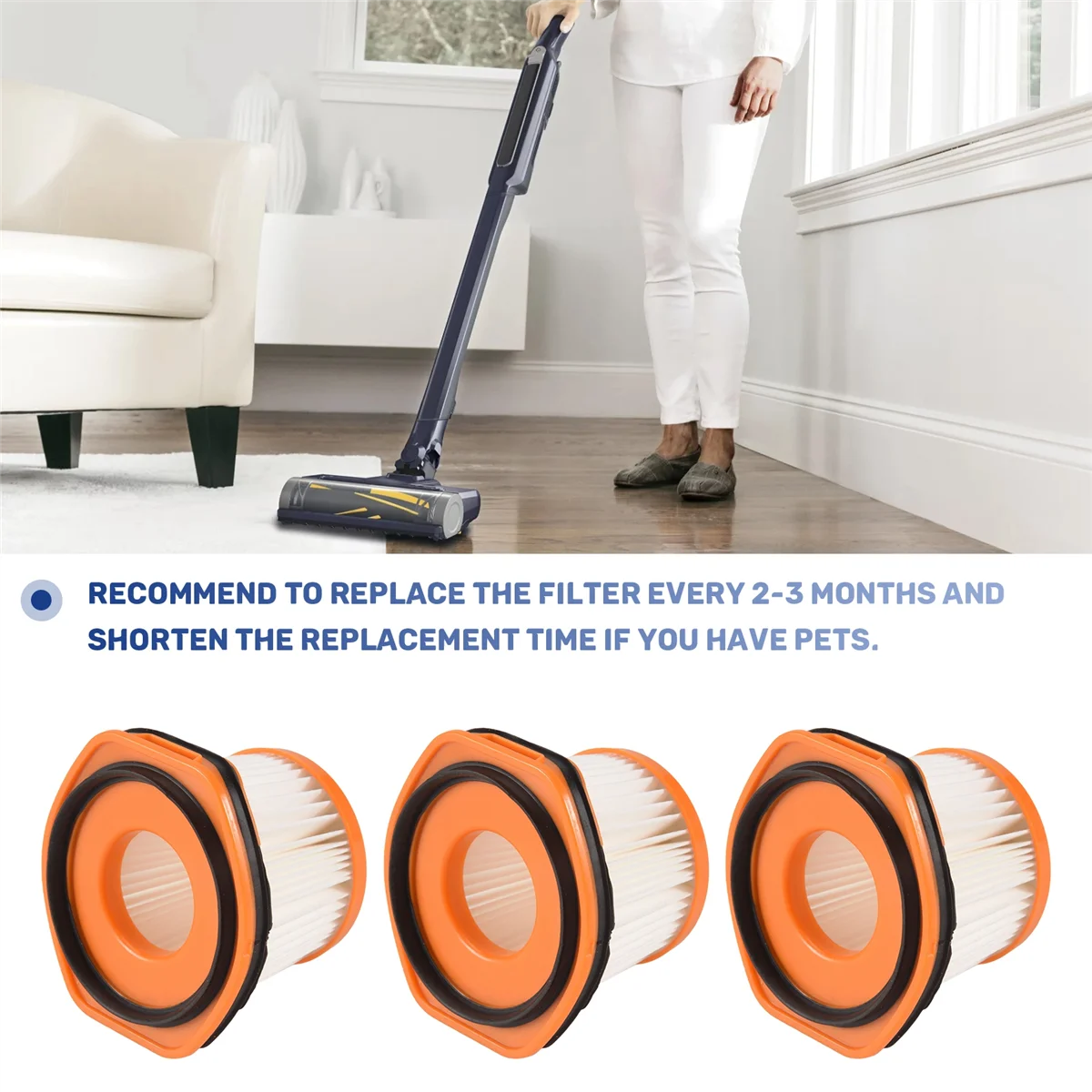 Wandvac 시스템용 CLIM 4팩 교체용 진공 필터 WV360 WS620 WS630 WS632 WS632BLBRN WS632GDBRN, 부품 XFFWV360