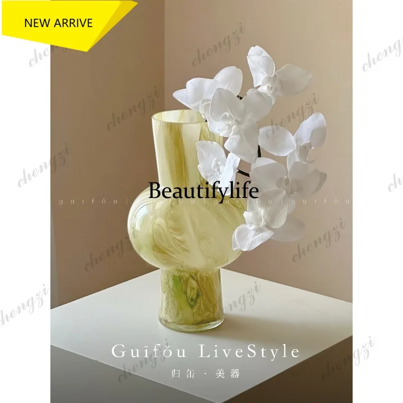 L181 wabi-sabi wind large diameter rich bamboo flower arrangement vase medium ancient art flower sensory device
