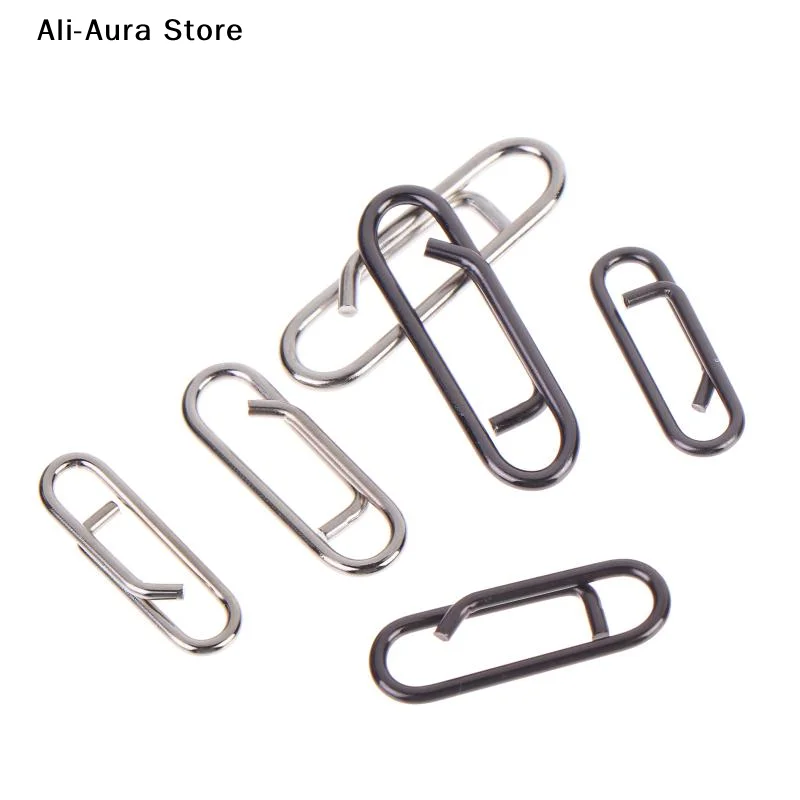50Pcs Stainless Steel Fishing Lure Snap Fishing Swivel Interlock Nice Pin Lure Connector Fishing Accessories