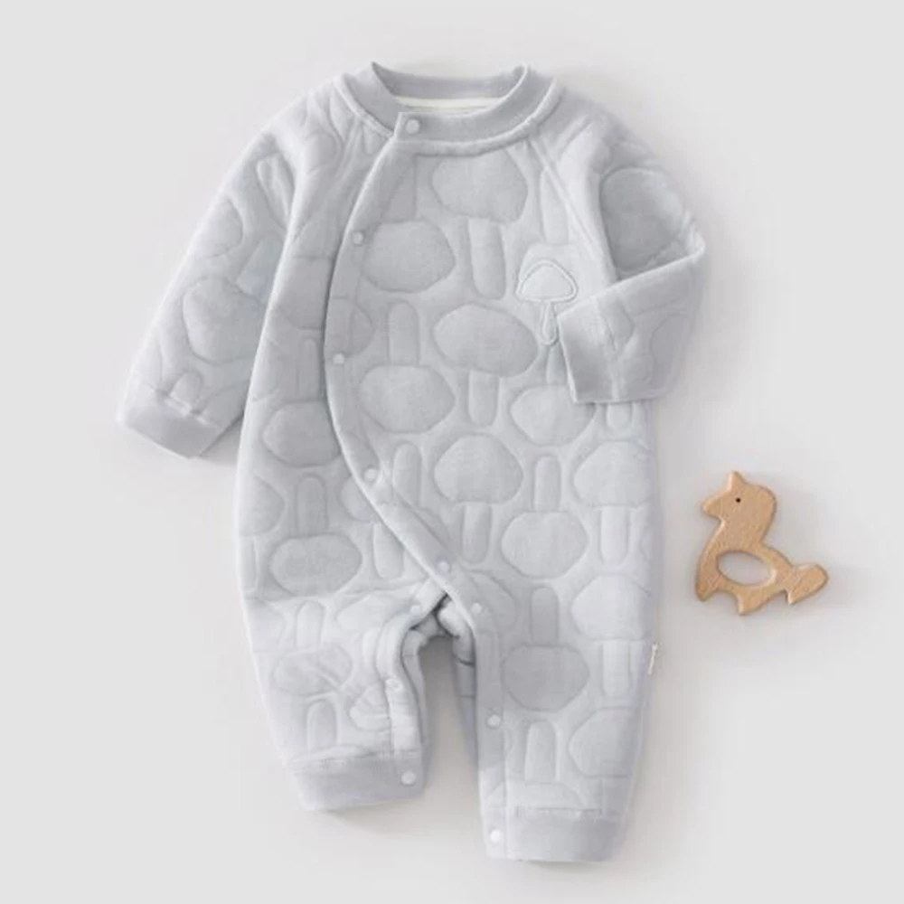 Baby Jumpsuit Long Sleeve Quilted Warm Spring Autumn Winter Infant Boutique Clothing Unisex Newborn Baby Romper For Boys Girls