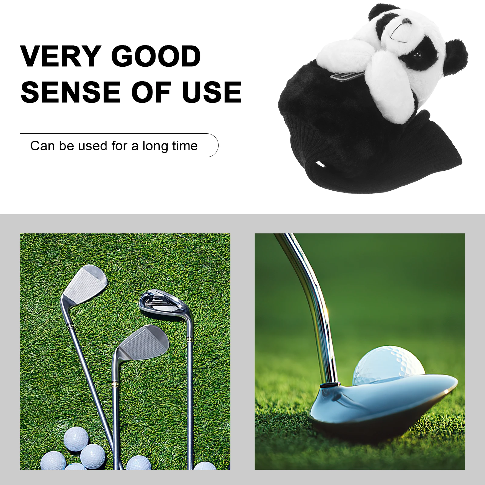 

Elastic Cotton Head Cover Protective Sleeve Durable Lightweight Travel Club Cover For Golf Accessories Fashionable Panda Shape