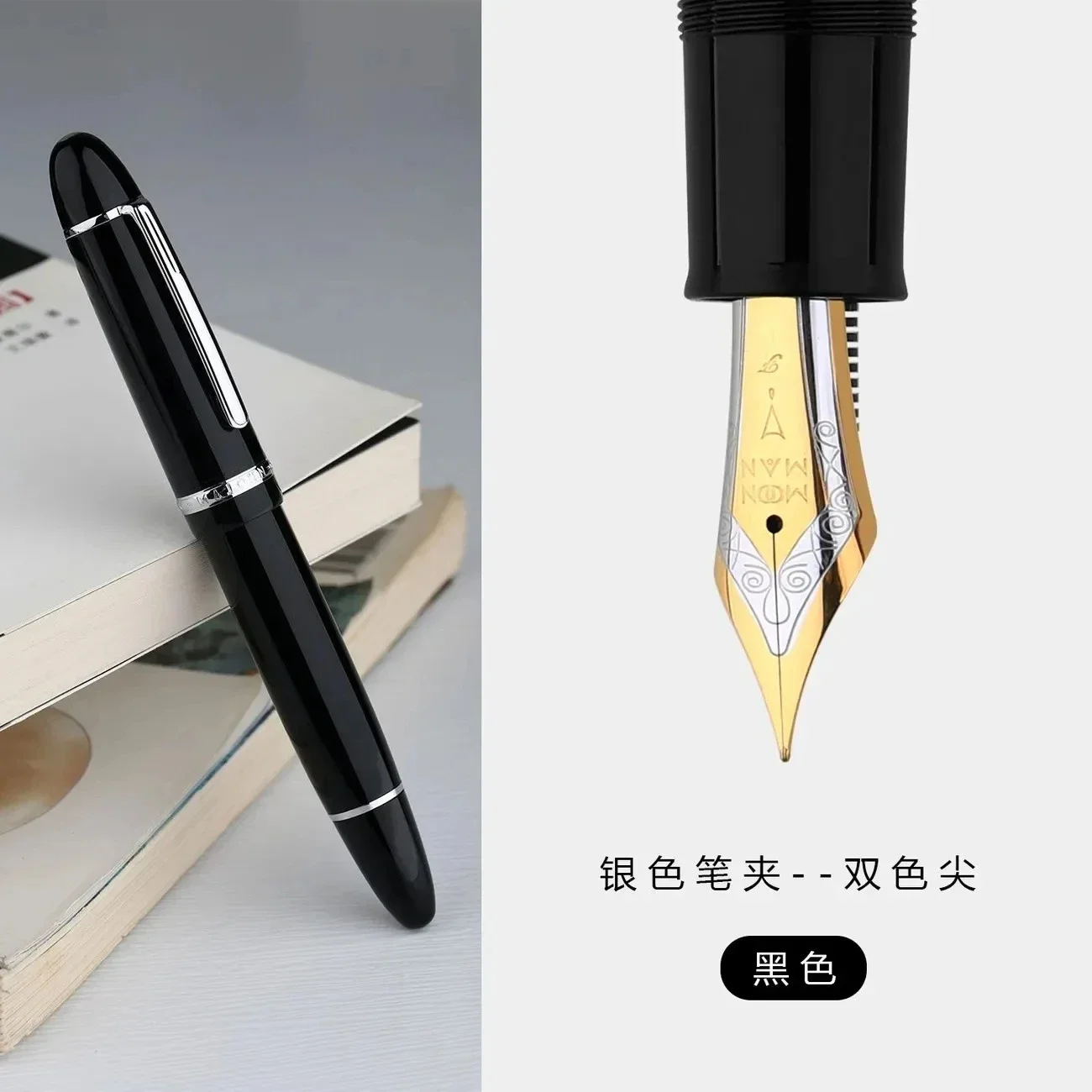 Hot MAJOHN P141 149 Copper Piston Fountain Pen No.8 F/M Nib With View Ink Window Luxury Writing Gift Pen Office Supplies