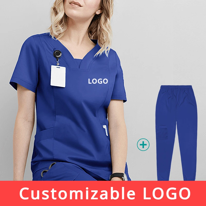 Customizable LOGO Nurse Surgeons Isolation Clothing Overalls Nurse Uniform Hand Washing Clothes Women's Skin Management Overalls