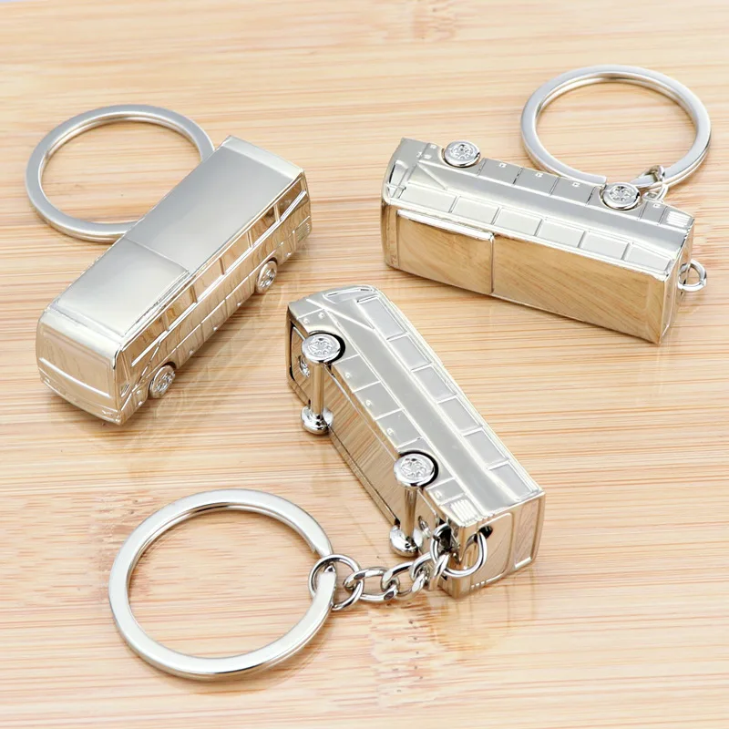 Bus keychain fashion men women purse bag car pendant key chain ring holder jewelry