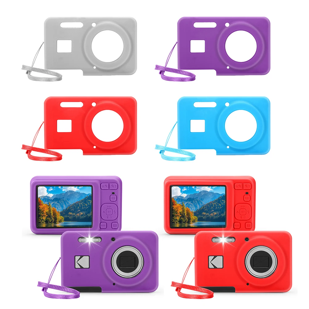 For KODAK PIXPRO FZ55 Digital Camera Cover with Lanyard Lightweight Camera Sleeve Wear Resist Outdoor Travel Camera Protect Case