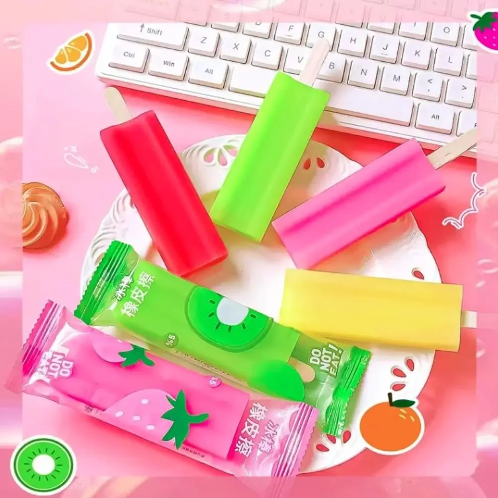 Traceless Niedlicher Eis-Radiergummi, Neuheit, schöner Duftstift, Gummi, kreativer Kawaii-Wisch-Radiergummi für Kinder