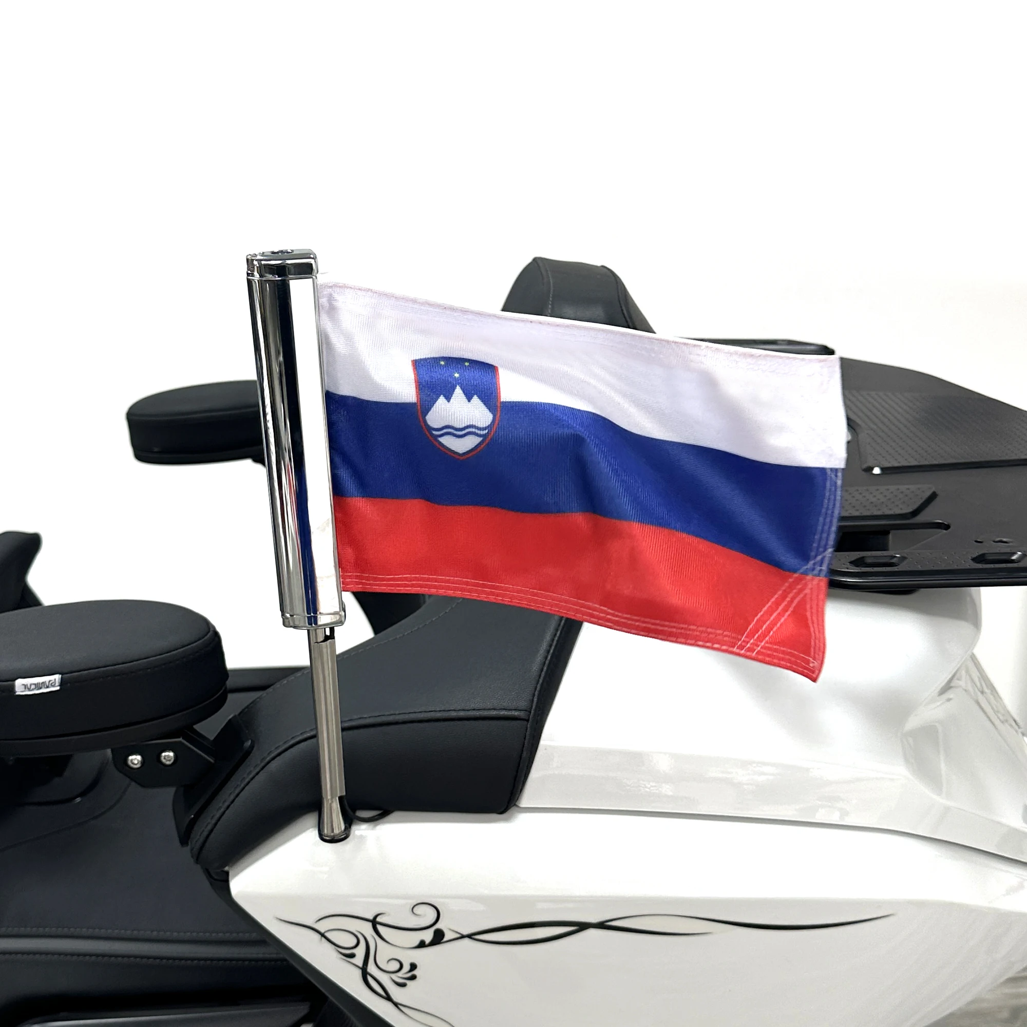 

Panical slovenia Chrome LED Flag Pole Passenger Rear Trunk Flag Set Flagpole Kit For Honda Gold Wing Tour GL1800 2018-2024