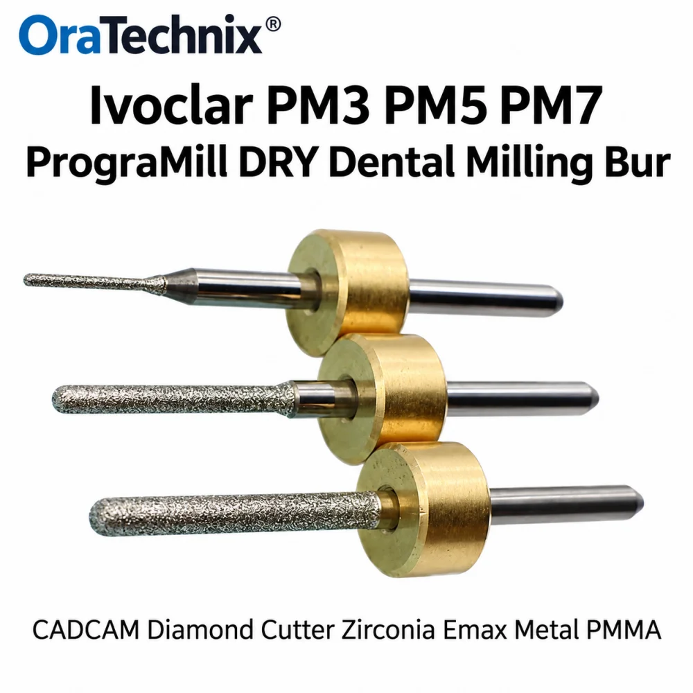 1PC Ivoclar PM3/PM5/PM7/PrograMill DRY Dental Lab Milling Burs for Zirconia/PMMA/Metal /Emax D3/D6 CAD CAM Grinding Tool
