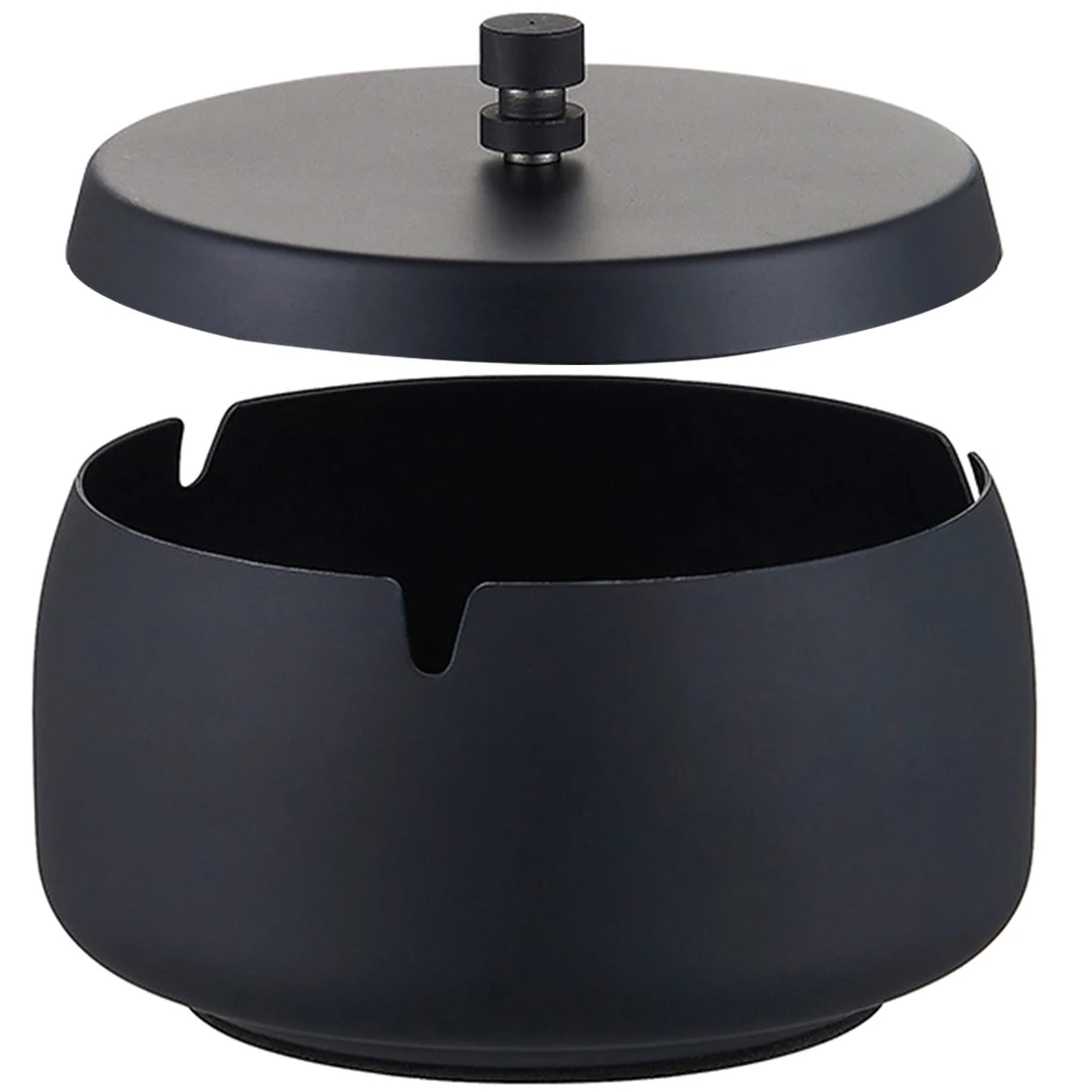 

Windproof Stainless Steel Ashtray Cylindrical Home Accessories Wear Resistant Table Decor Smoke Holder Lid Easy Cleaning Indoor