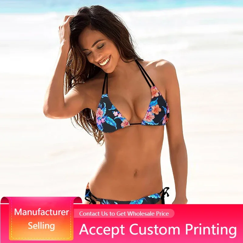 2022 New Swimwear Woman Sexy Push Up Bikini Set Swimsuit Women Print Floral Beachwear Biquini Two Piece Bathing Suit