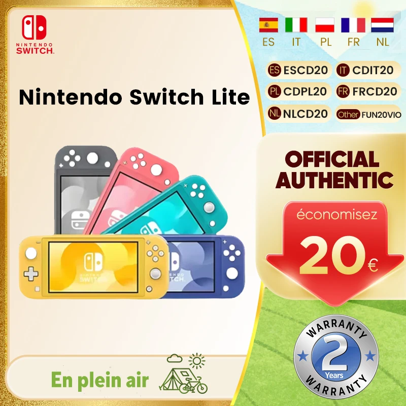 Console de jeu portable Nintendo Switch Lite avec écran tactile LCD de 5,5 pouces, Bluetooth, stockage interne de 32 Go