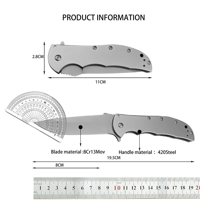 KS 3655 Folding Pocket Knife 8Cr13Mov Blade 420 Steel Handle Tactical Self-defense Hunting Outdoor Camping Survival EDC Tools