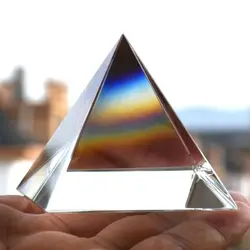 1PC 40mm 50mm 60mm 80mm Prisma Decorazione Prismi Vetro Ottico Prisma Ottica Piramide di Cristallo Fisica Insegnamento Spettro di Luce