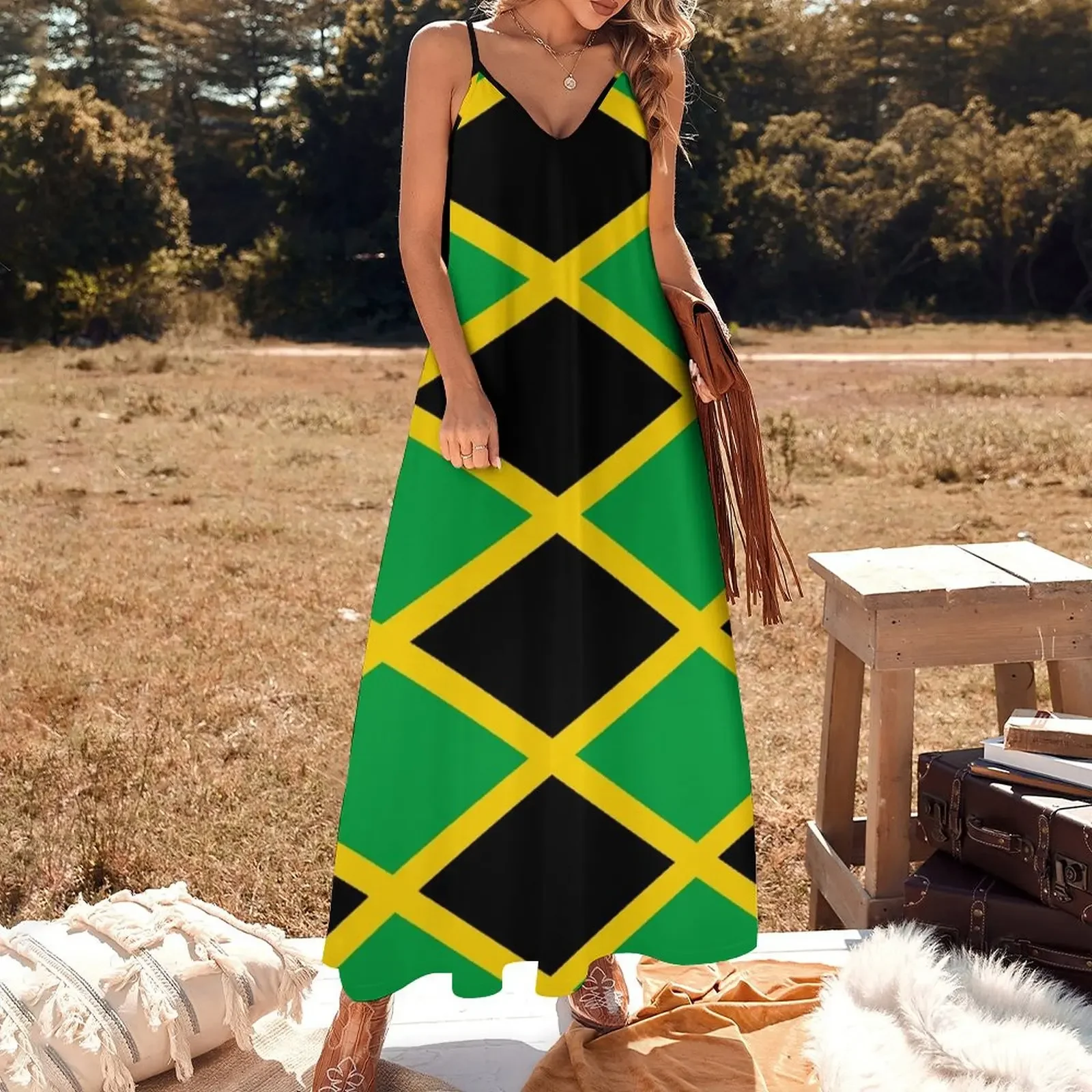 Jamaican Flag Sleeveless Dress dresses for women dress for women 2025 women party dresses