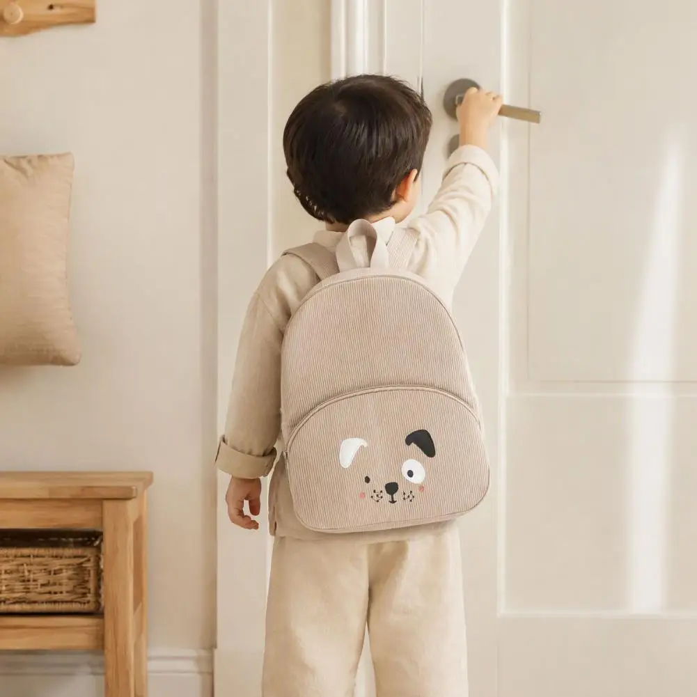 Kids Bear Backpack, Corduroy Toddlers Daypack, Cute 3D Bear Preschool Bookbag for Boys Girls, Kindergarten Travel School Bag