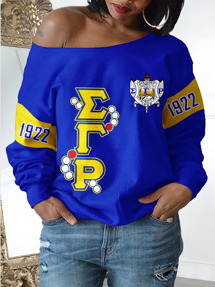 Sigma Gamma Rho Sorority Print Drop Shoulder Top