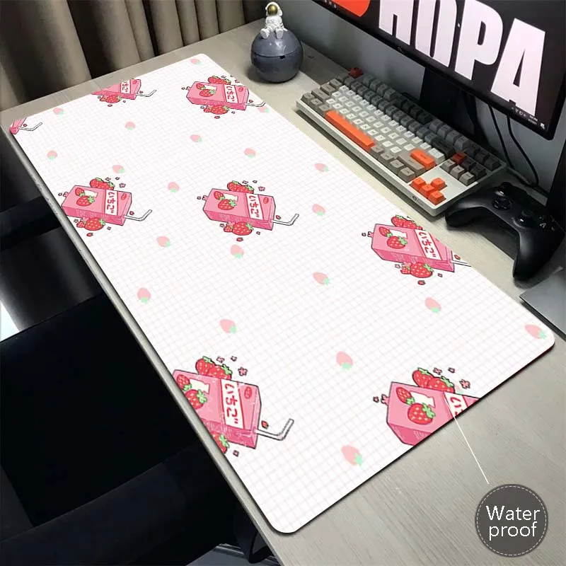 

Strawberry milk Mouse Pad XXL Waterproof Mouse Mat Cute Game Desk Mats Rubber Mousepad Keyboard Compute Laptop Notebook Carpet