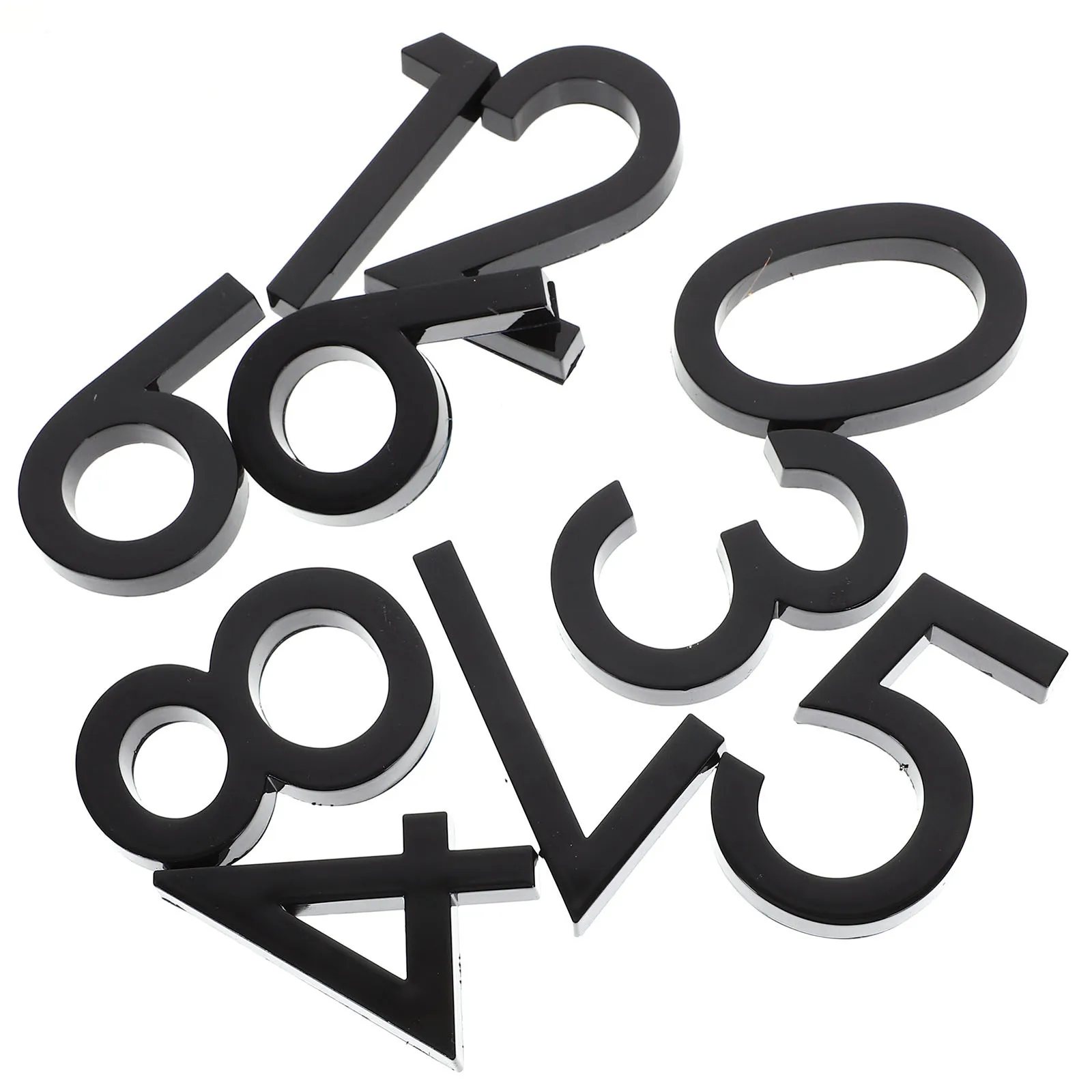 10Pcs Door Number Sign Durable ABS Resin Creative Number for Outdoor Indoor Apartment Address
