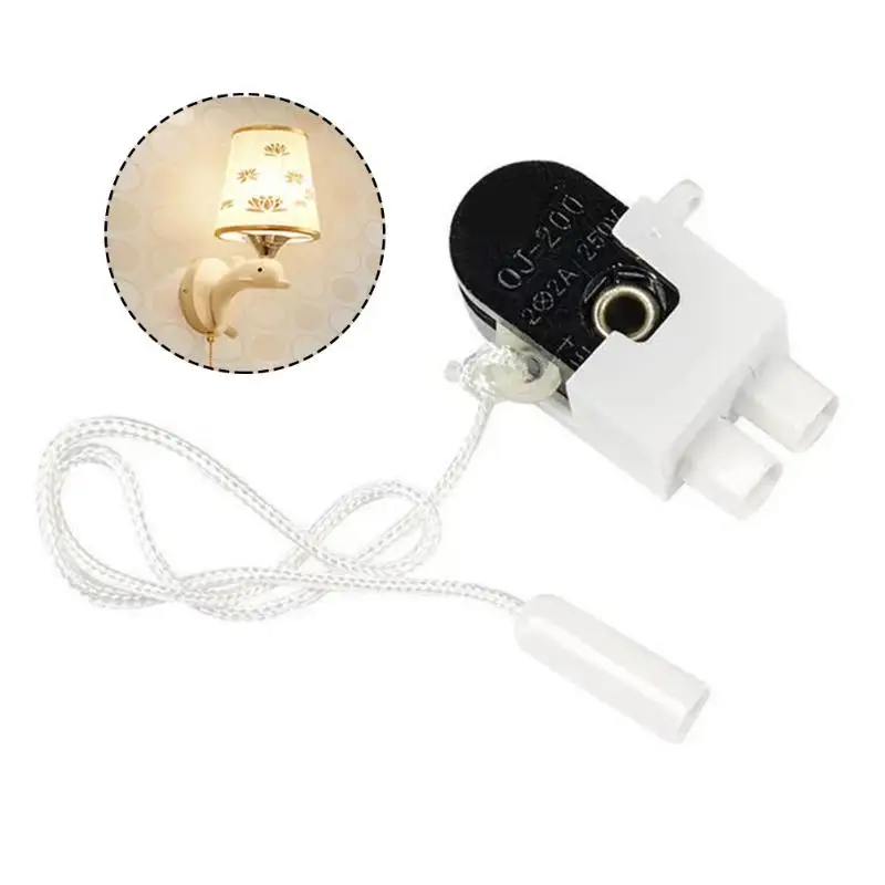 Hot Sale 1/2/3Pcs Pull Cord Wall Light Switch With Cord Rotating Pull Cord Switch For Table Lamps Floor-Lamps Pull Cord Switch