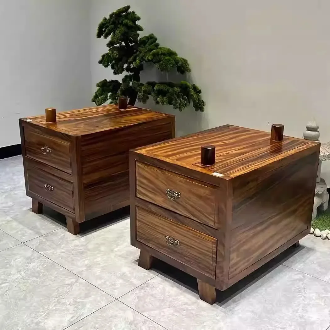 

South American walnut mortise and tenon rain wood slab table coffee table table new Chinese style bracket