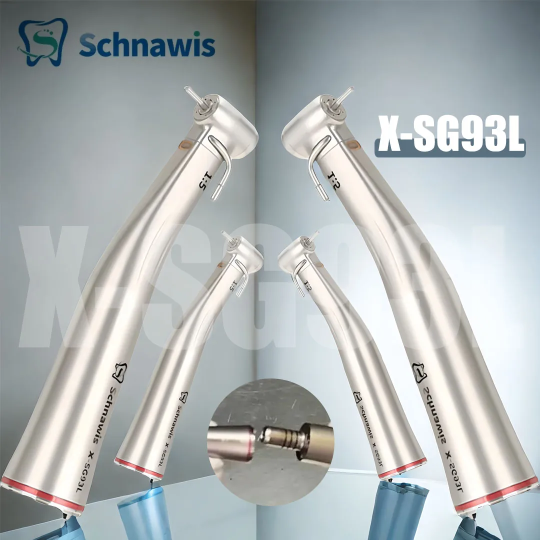 

Schnawis Dental 1:5 Increasing Speed Handpiece Contra Angle Fiber Optical Handpiece With External Irrigation Water Implant SG93L