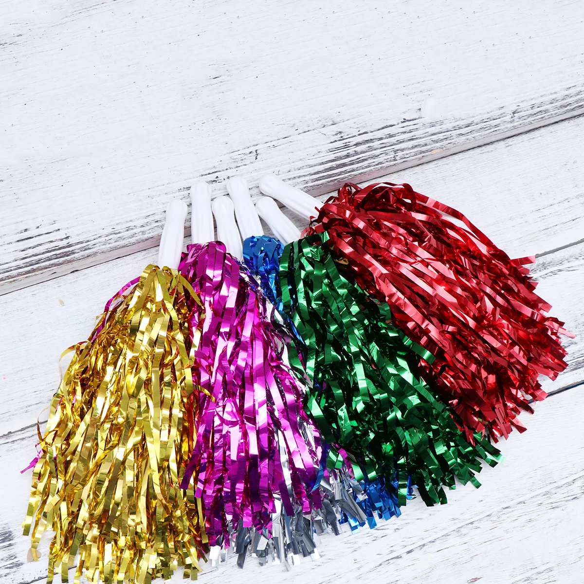 

12pcs Straight Handle Cheering Poms Spirited Fun Cheerleading Kit Cheer Props for Performance Competition Cheering Sports Events