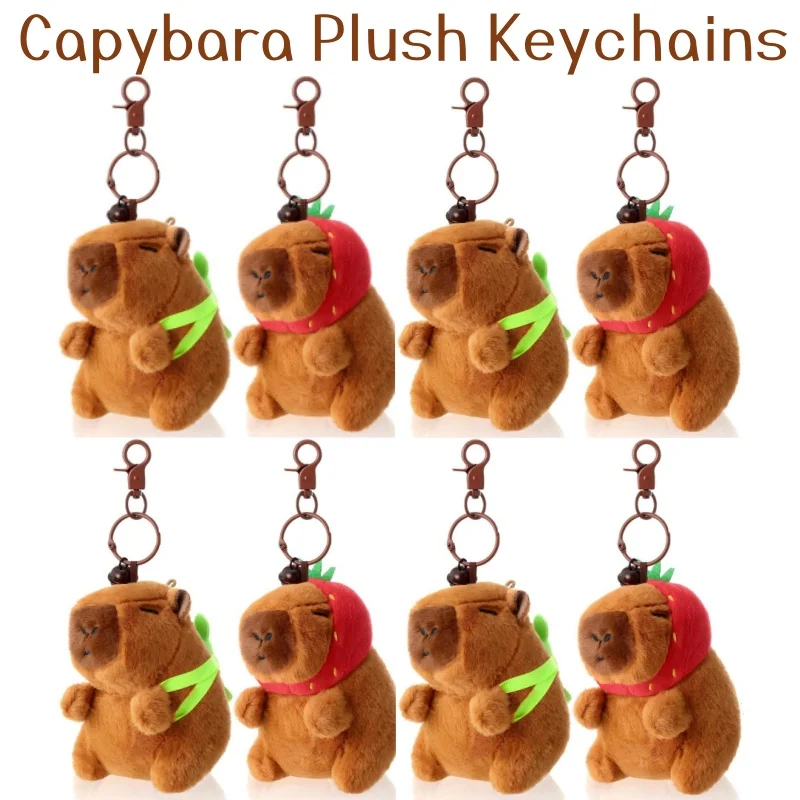 24 Uds. Llavero de felpa de capibara, animales de peluche de capibara para premios en el aula, regalos de recuerdo de fiesta de cumpleaños