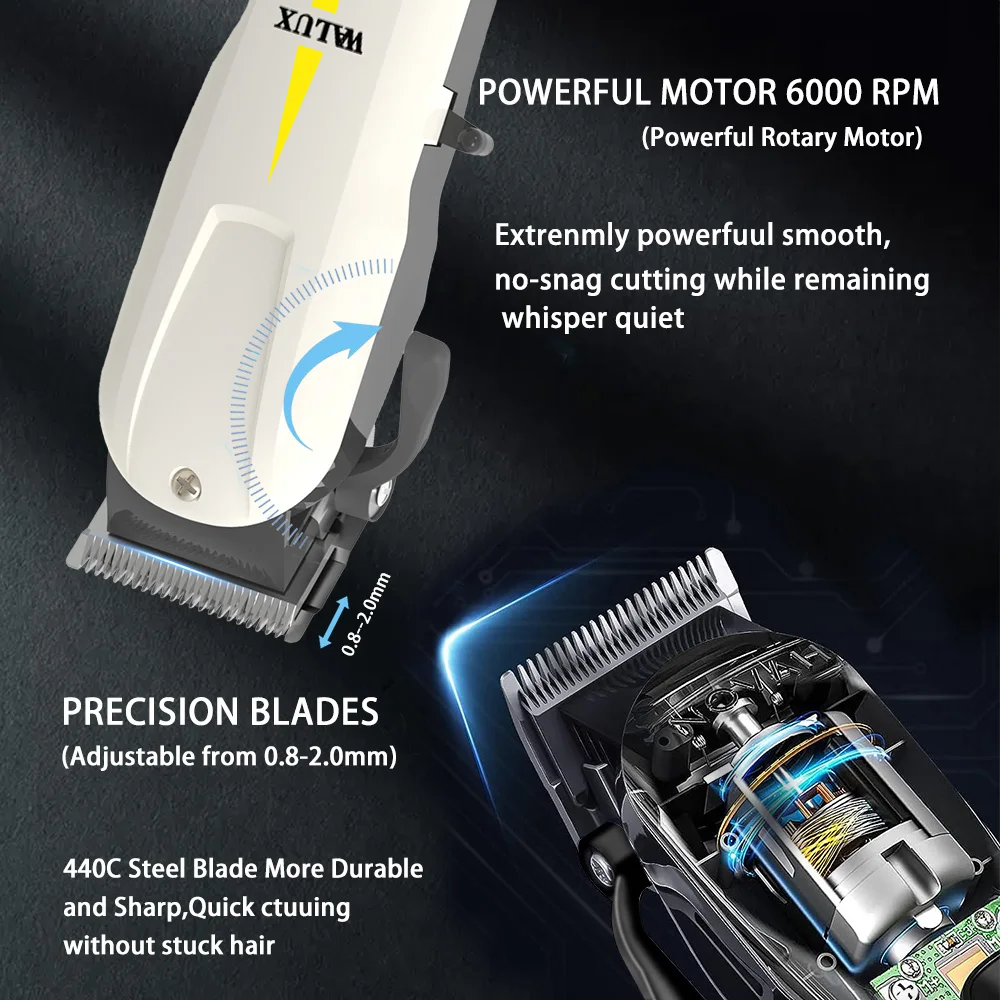 Economical Professional Home Clipper Adjustable Cutting USB Rechargeable Lithium Battery Safe Trimmer Men Hair Cutting Machine image 2
