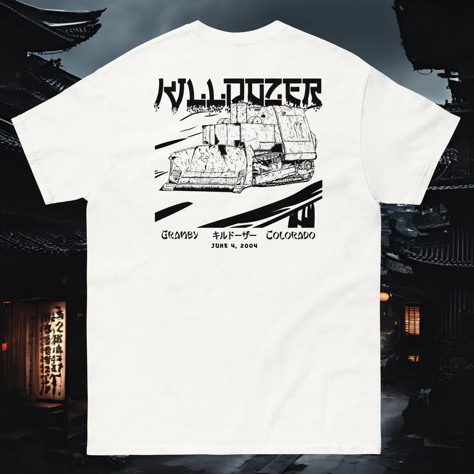 Japanese style Killdozer shirt Heemeyer vintage Washed graphic Stylish Breathable fashion designer clothes Casual Unisex