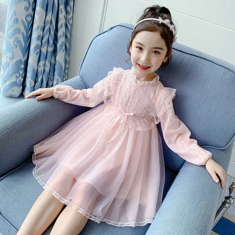 Spring Autumn New Sweet Fashion Harajuku Girls Princess Dress Kawaii Robe Femme Korean Kawaii Kids Dress Cute Children\'s Clothes