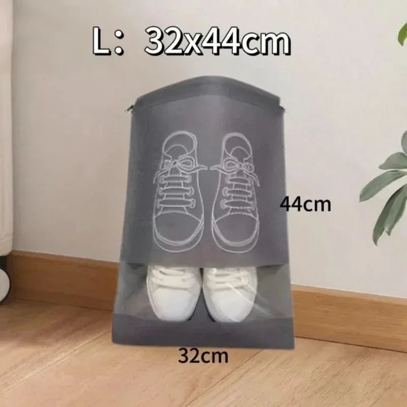 Wiederverwendbare Vlies-Schuh-Aufbewahrungs-Organizer-Taschen, tragbare Reise-Schranktasche, wasserdichte Tasche, Kleidung, transparente Hängetasche – Detail 2