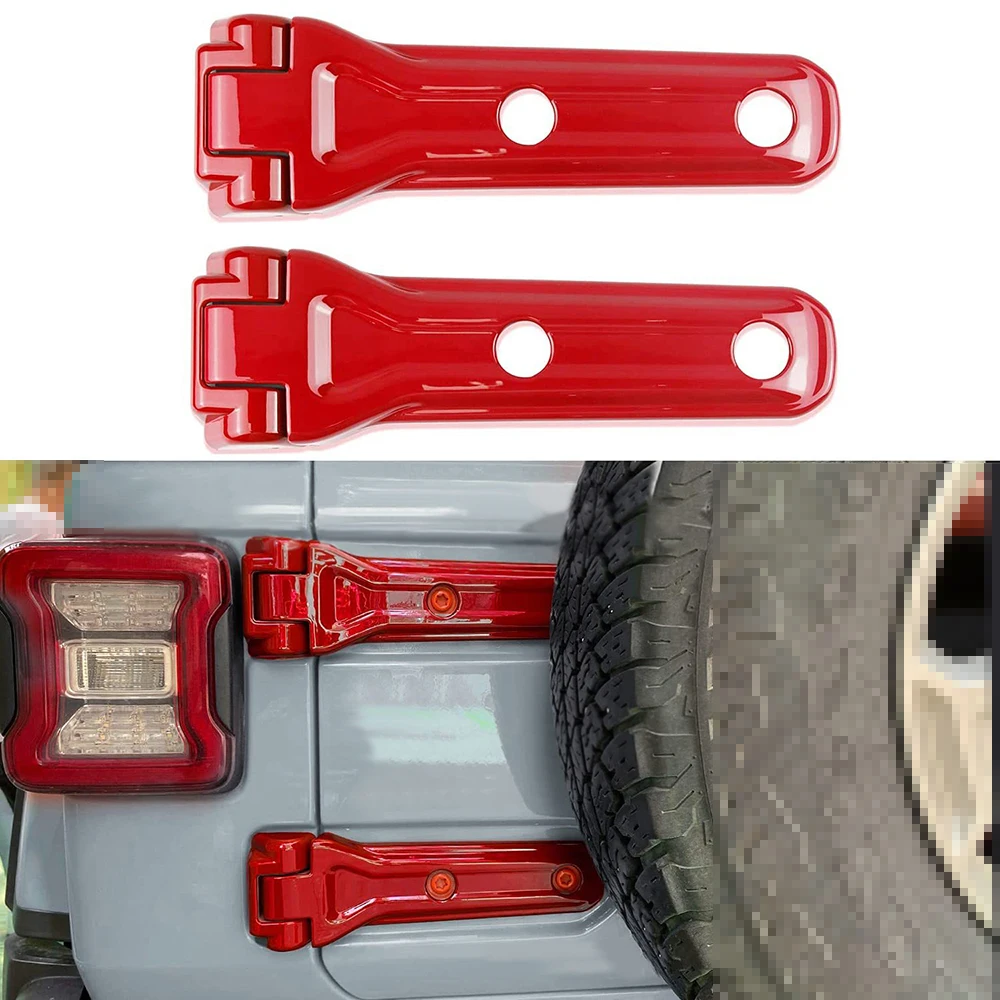 

2PCS ABS Tailgate Rear Door Spare Tire Holder Hinge Decoration Cover Trim for Jeep Wrangler JL JLU 2018+