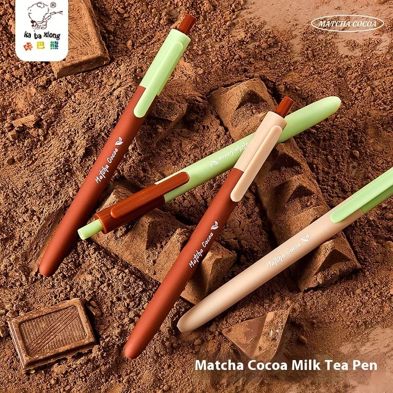 4pcs/Set Milk Tea Full Series Gel Pens,Assorted Colors Retractable Rollerball Pen with CS Tip For Fast Drying Note-Taking&Exams