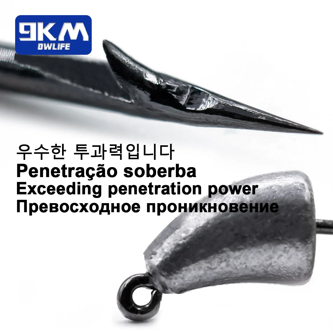 9 km 10 Stück Bullet Jig Head Haken Wide Gap Worm Hooks – Detail 1