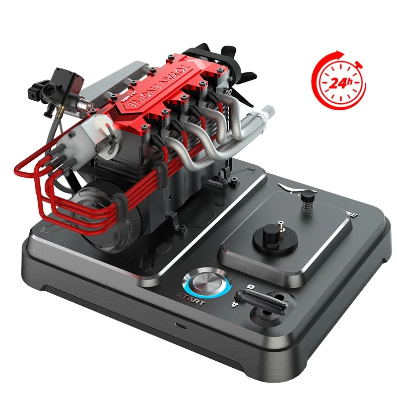 

TOYAN L400 in-line Four-cylinder Methanol Engine High-performance Model Toy with One-button Start Metal Base and Starter Kit