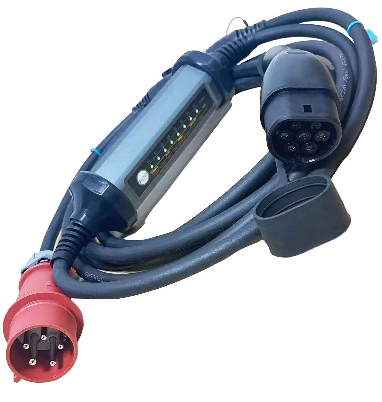 

Разъемы JET EV мощностью 22 кВт, тип2, 32 А, кабель зарядного устройства для электромобилей с красным адаптером Cee, новое состояние